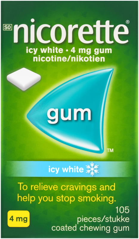NICORETTE GUM ICYWHITE 4MG 105