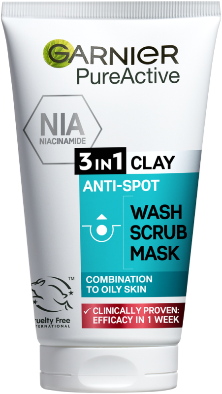 GARNIER PURE ACT 3/1 CLNS 150ML SCRUB WA