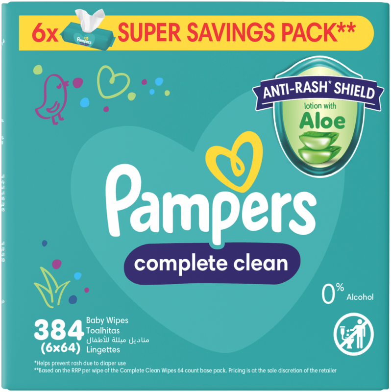 PAMPERS WIPES FRESH 6X64S