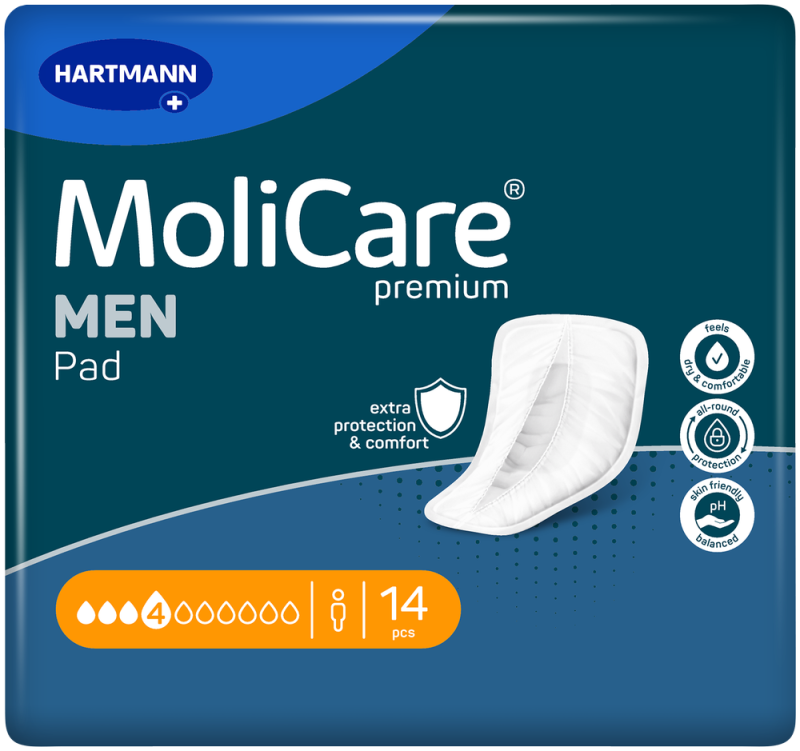 MOLICARE PREM MEN PAD 4 DROPS 14